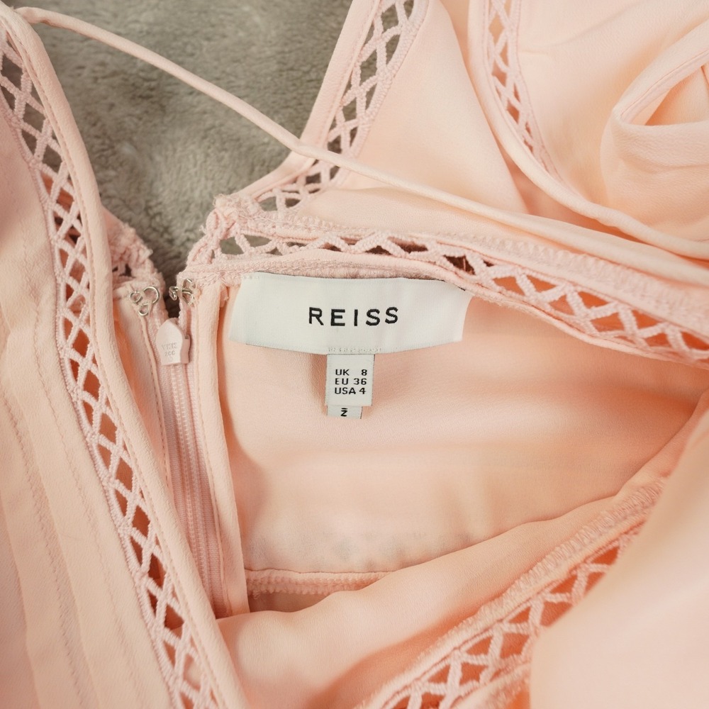 REISS Regular Wide Leg Resort Jumpsuit in Blush Pink Women's 4 Chic City - Picture 11 of 14
